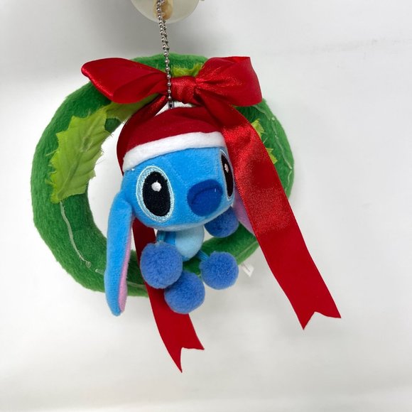Disney Japan‎ Lilo & Stitch Holiday Christmas Wreath Plush Window Suction Cup - Picture 2 of 6